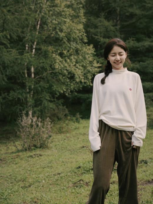 松植屋户外保暖半高领打底衫男女同款纯色百搭显瘦抓绒长袖内搭打底衫2024秋冬新款 商品图1