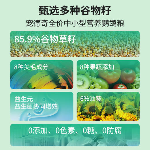 宠德奇鹦鹉宠物营养粮全价中小期 商品图7
