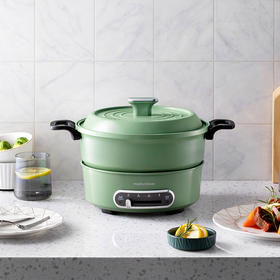 【摩飞电热火锅】摩飞电热火锅家用分体式鸳鸯火锅涮煮烤焖炒电煮锅多功能锅轻煮锅