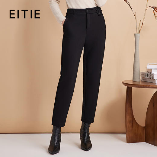 EITIE爱特爱冬季新款显瘦显高百搭高腰裤子7605311 商品图0