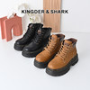 经典鲨2024年冬季新款潮流系带通勤舒适工装靴短筒马丁靴女KW182-D58091 商品缩略图0