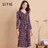 EITIE连爱特爱秋季新款时尚洋气显瘦V领收腰连衣裙女7507236 商品缩略图0