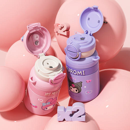 摩登主妇三丽鸥儿童保温杯高颜值吸管杯女生水杯学生上学专用杯子 商品图3
