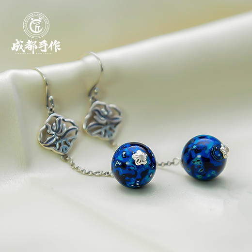 成都手作大漆老银耳环 非物质文化遗产漆艺 民族风耳饰耳链配饰 商品图1