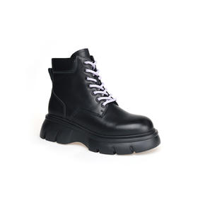 豪麟名鞋奥莱迪嘉女鞋马丁靴牛皮革DJHJO42WN202黑色  原价2460元