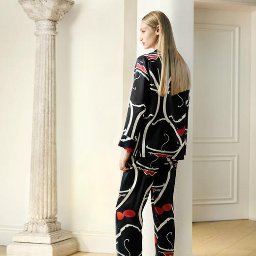 Solo seta女士真丝睡衣印花套装桑蚕丝家居服2025秋季新款丝绸 商品图3