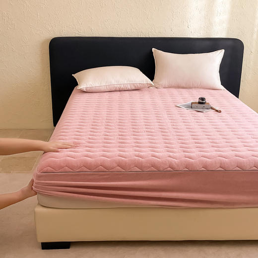 加厚夹棉牛奶绒床笠    A-5340  良品 商品图6