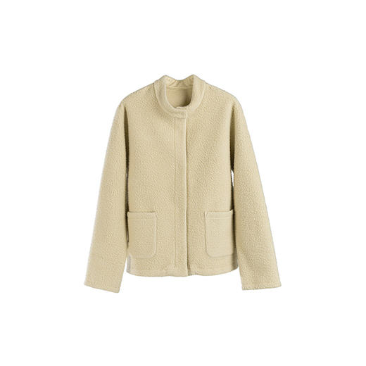 绽放旅行女装725朵/柿子短外套绒感羊毛棉摇粒绒开襟半高领上衣 商品图4