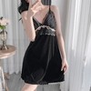 【YW】无忧购秋冬ins风纯欲性感蕾丝金丝绒吊带睡裙+睡袍家居服套装095/096(截单后7天发货)25年清仓捡漏 商品缩略图2