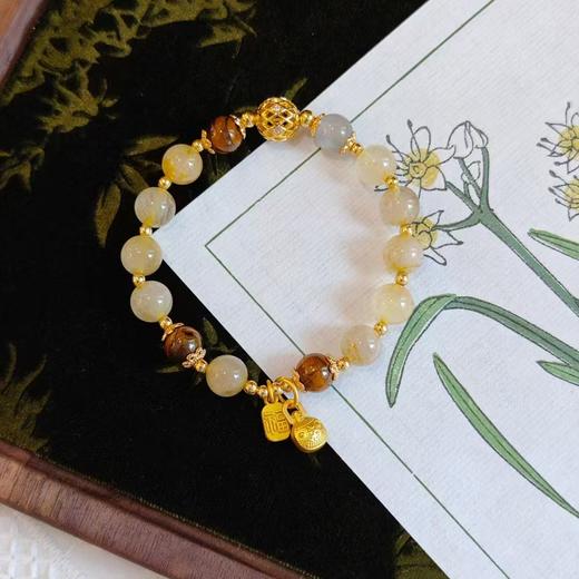 「 一步一响 」黄水晶/虎眼/月光石手链 原创设计 新中式礼物 商品图1