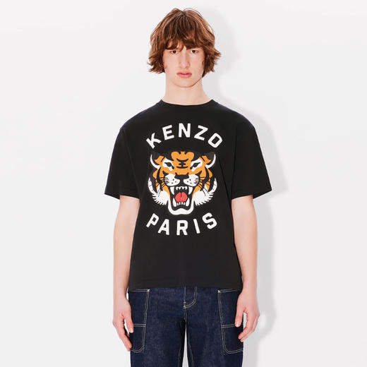 KENZO 高田贤三 男士虎头徽标印花棉质圆领短袖T恤 黑色 FE68 TS009 4SG 99J 商品图1