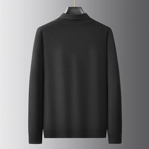 【假两件】【新款DPF】大依优型大码假两件长袖T恤毛衣衬衫领中厚款针织衫加肥加大肥佬休闲商务宽松透气上衣打底 商品图7