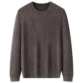 【新款DWP】大依优型大码针织衫圆领加肥加大毛衣大号胖子宽松毛衫男装上衣打底