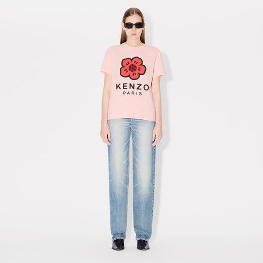 KENZO 高田贤三 女士大海棠花徽标印花棉质圆领短袖T恤 粉色 FE62 TS140 4SO 34 商品图3