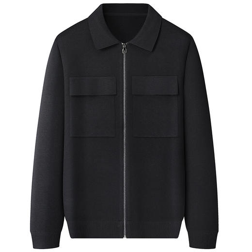 【桑蚕丝绵羊毛】【新款DWP】大依优型大码翻领羊毛衫针织衫加肥加大毛衣大号胖子宽松毛衫男装上衣打底 商品图1