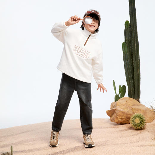 男女童摇粒绒中领卫衣冬季新款安奈儿童装实体店同款AM441774 商品图3