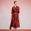 TANGY Collection/天意精品2024冬季新品中国风印花女士中长款连衣裙 商品缩略图1