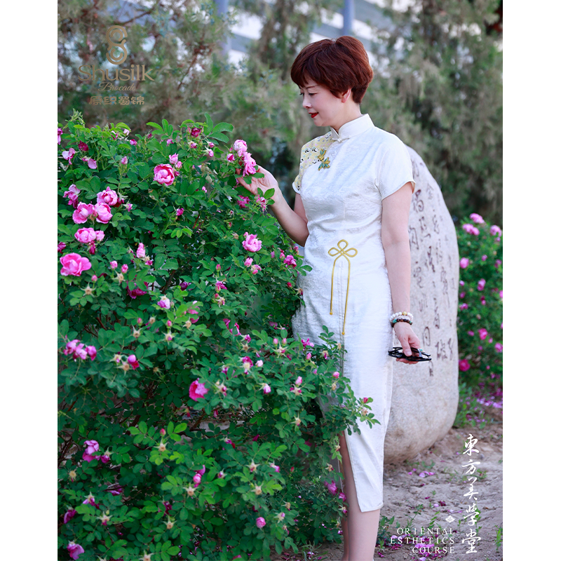 浣花熊猫改良新中式旗袍