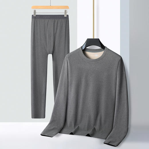 【桑蚕丝绵羊毛】【新款DPD】大依优型大码男装保暖套装内衣护肩护腰抗菌随心裁弹力加绒舒适保暖秋衣秋裤 商品图1