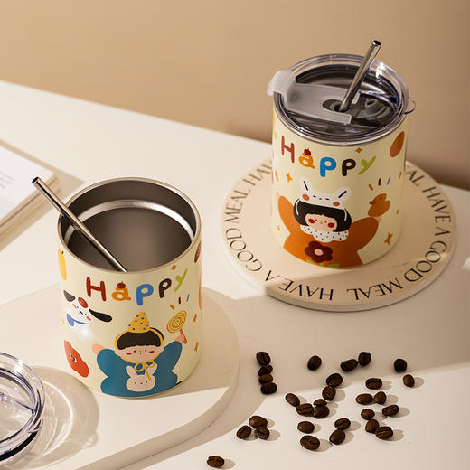 摩登主妇咖啡杯高档精致不锈钢杯子办公室随行杯马克杯保温杯水杯 商品图1