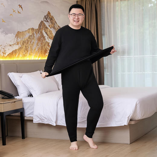 【桑蚕丝绵羊毛】【新款DPD】大依优型大码男装保暖套装内衣护肩护腰抗菌随心裁弹力加绒舒适保暖秋衣秋裤 商品图8