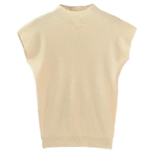 【焦糖玛奇朵，半高领小飞袖Tee~】半高领短袖t恤女秋装新款 韩版修身显瘦针织衫 小飞袖上衣 上身显瘦又遮肉 不会身材焦虑-QQ 商品图4