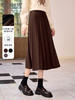 【年终特卖】熙世界美拉德咖色针织半身裙2025秋冬新款复古高腰a字百褶裙子 商品缩略图0