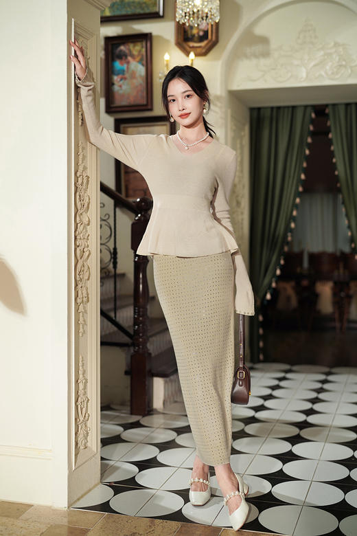  逸红颜明月优选 #烫钻针织筒裙【星光】自带复古腔调，贵感气质小女人 商品图9