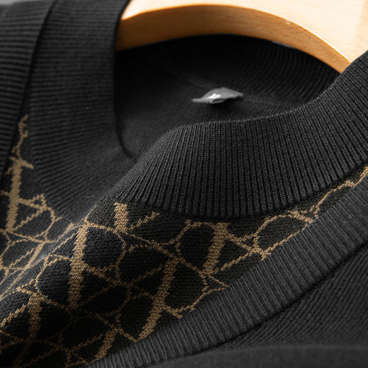 【假两件】【新款DPF】大依优型大码假两件长袖T恤圆领针织衫加肥加大肥佬休闲商务宽松透气上衣打底 商品图8