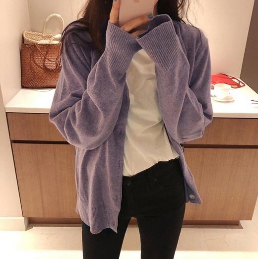 <曾小咸推荐>  娜比同款紫色针织开衫 商品图2