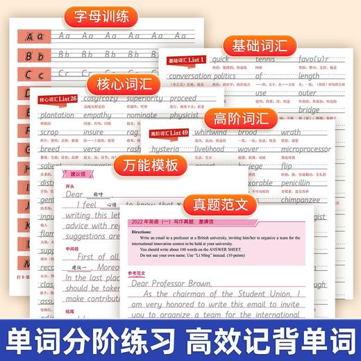 考研英语字帖必背5500词优秀真题高分作文万能模板英一英二衡水体 商品图4