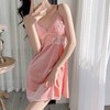 【YW】无忧购秋冬ins风纯欲性感蕾丝金丝绒吊带睡裙+睡袍家居服套装095/096(截单后7天发货)25年清仓捡漏 商品缩略图4