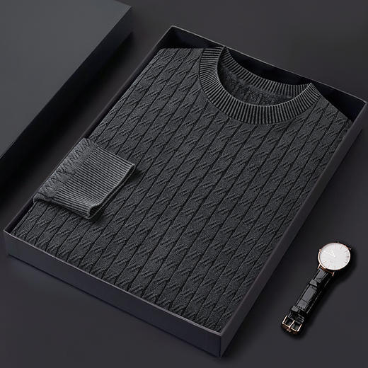 【新款DWP】大依优型大码针织衫圆领加肥加大毛衣大号胖子宽松毛衫男装上衣打底 商品图10