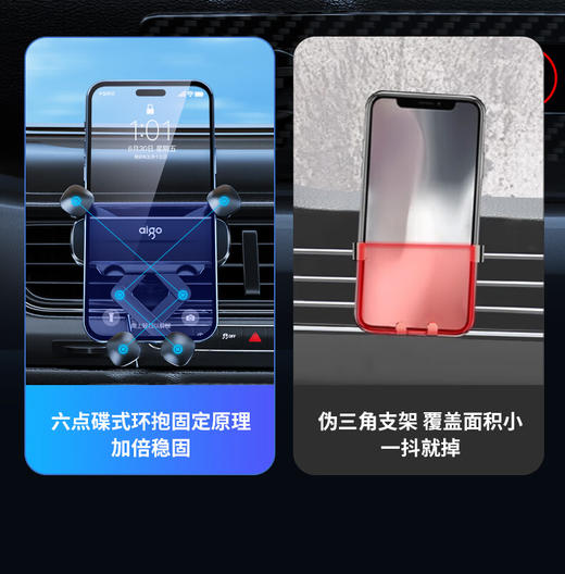 爱国者 车载手机支架C12 汽车导航车用手机架出风口固定器 商品图3