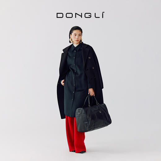 东黎 •  山羊绒女士秋冬西服领燕尾款宽松双面呢羊绒中长款大衣 4140 商品图2
