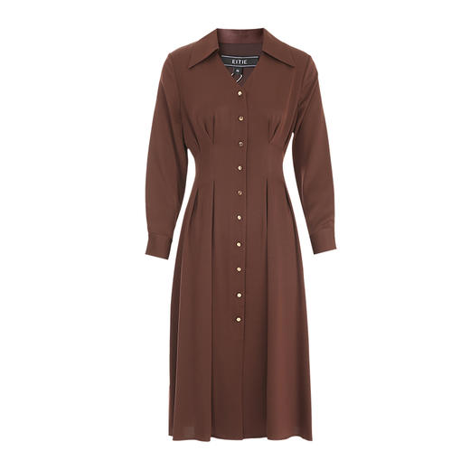 EITIE爱特爱秋季新款V领百搭气质连衣裙7507226 商品图5