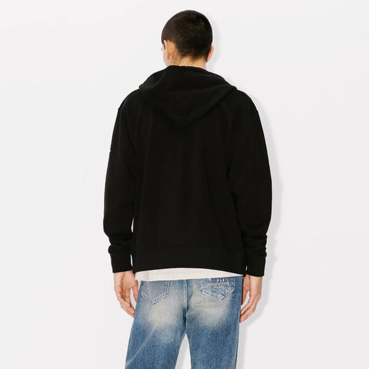 KENZO 高田贤三 男士小虎头刺绣徽标拉链连帽卫衣 黑色 FE55 SW196 4MF 99J 商品图3