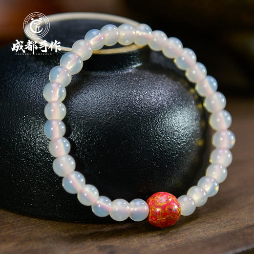 成都手作非遗漆艺单珠手串 民族风单圈手链配饰 四川特色伴手礼 商品图5