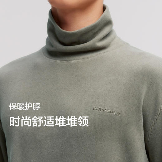 森马长袖T恤男发热保暖高领打底上衣冬季新款堆堆领基础内搭 商品图2