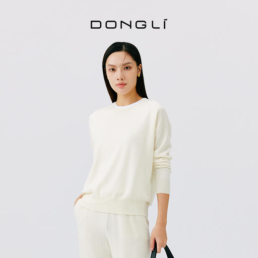 东黎 • 山羊绒女士秋冬全成型圆领百搭长袖套衫 4842 商品图0