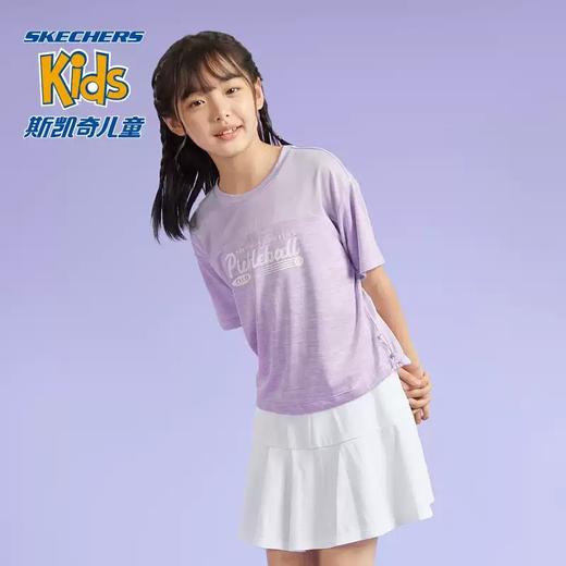 5折【自营】Skechers/斯凯奇  斯凯奇童装女童针织短袖短裙夏季套装儿童户外舒适T恤衫套装 P224G043 商品图4