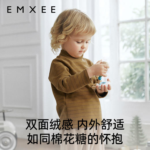 【宝宝服饰】EMXEE嫚熙童装半高领条纹打底衫 商品图3