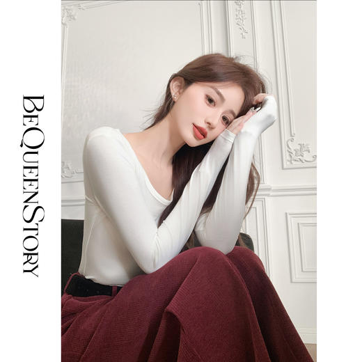 【大货，不退不换】  【美体公式】入秋时尚百搭洋气修身显瘦长袖打底衫上衣 商品图0