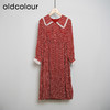 oldcolour春秋款气质减龄收腰显瘦长袖碎花连衣裙DN13103005 商品缩略图0