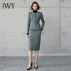 IWY/灰色格纹长袖西装套裙气质小香风时尚通勤干练两件套职业裙CS2101 商品缩略图2