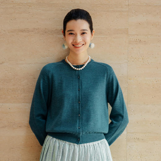 绽放旅行女装700朵/彩果儿针织衫扬子纱果实色系圆领短款羊毛开衫 商品图2