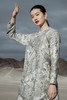 绽放旅行女装718朵/亚麻棉水墨设计感提花叠穿短款印花长袖连衣裙 商品缩略图5