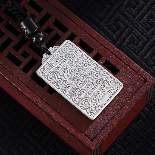 子佩集S999银【灵蛇献瑞】套链【ZXFTL001】仿古项链原创作品生肖带绳方牌2409 商品图5