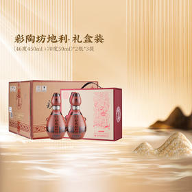 仰韶彩陶坊 地利 礼藏 礼盒 450ml+50ml  2瓶/提 陶融型白酒 纯粮食 送礼 礼盒 整箱三提