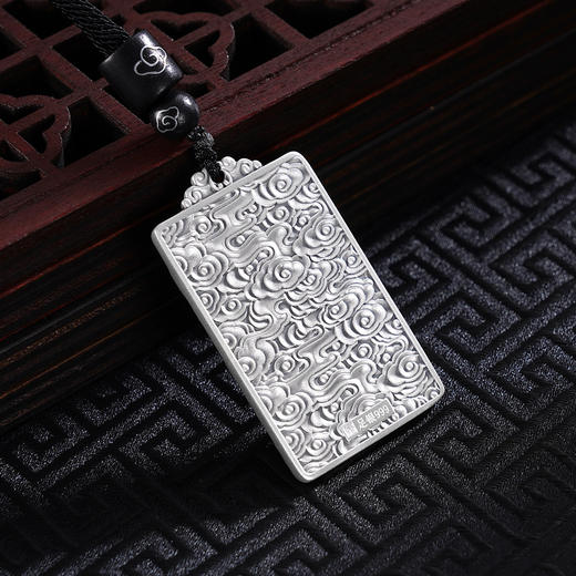 子佩集S999银【灵蛇献瑞】套链【ZXFTL001】仿古项链原创作品生肖带绳方牌2409 商品图3